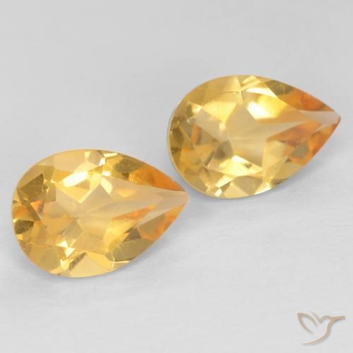 Gemas de Citrino Dorado naranja natural de 1.23 ct, En forma de pera, VVS-VS
