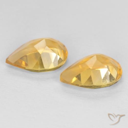 Gemas de Citrino Dorado naranja natural de 1.23 ct, En forma de pera, VVS-VS
