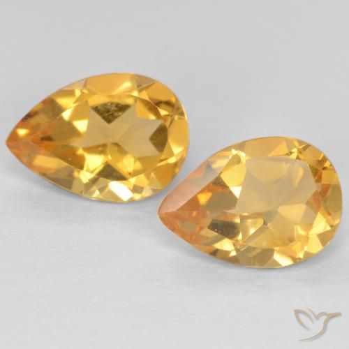 1.19ctw Natural Dorado oscuro medio Citrino, En forma de pera, VVS-VS