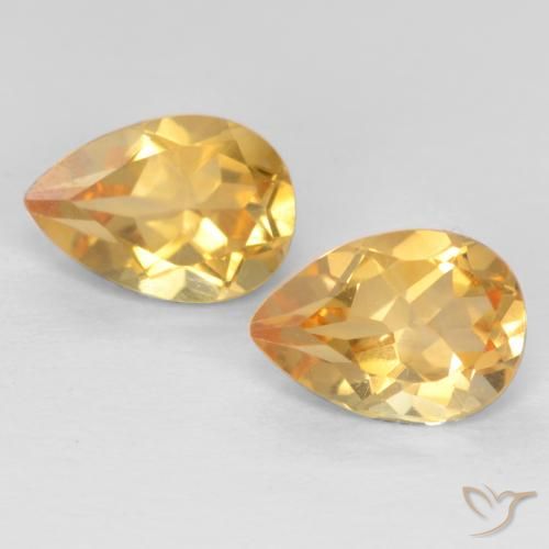 1.27ctw Natural Dorado naranja Citrino, En forma de pera, VVS-VS
