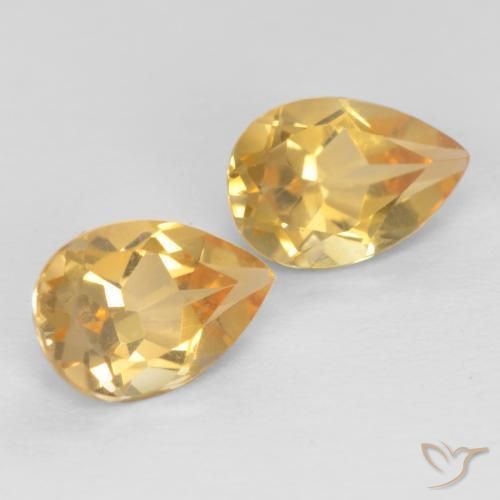 Gemas de Citrino Dorado naranja natural de 1.27 ct, En forma de pera, VVS-VS