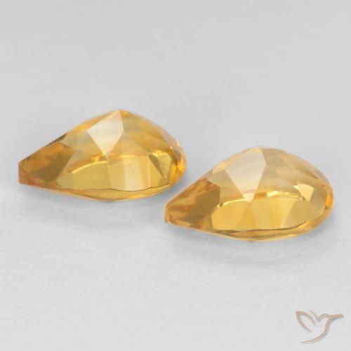 Gemas de Citrino Dorado naranja natural de 1.27 ct, En forma de pera, VVS-VS