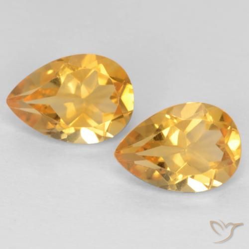 1.26ctw Natural Naranja dorado intenso Citrino, En forma de pera, VVS-VS