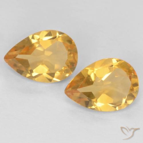 1.16ctw Natural Naranja dorado intenso Citrino, En forma de pera, VVS-VS