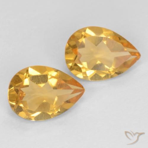 Gemas de Citrino Naranja dorado intenso natural de 1.16 ct, En forma de pera, VVS-VS
