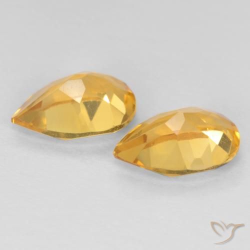 Gemas de Citrino Naranja dorado intenso natural de 1.16 ct, En forma de pera, VVS-VS