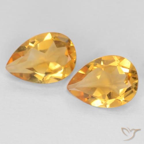 1.18ctw Natural Naranja dorado intenso Citrino, En forma de pera, VVS-VS