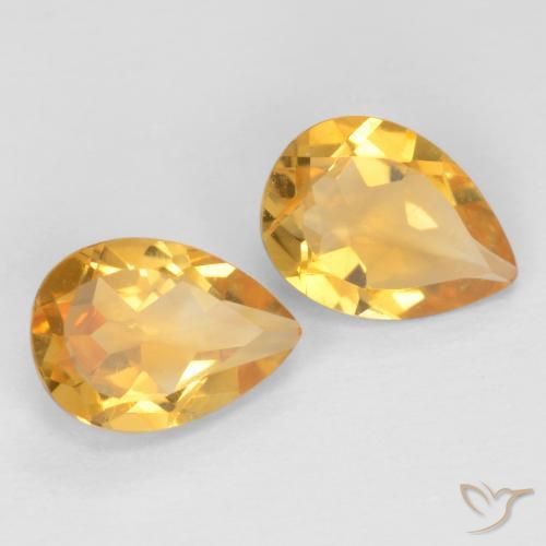 Gemas de Citrino Naranja dorado intenso natural de 1.18 ct, En forma de pera, VVS-VS