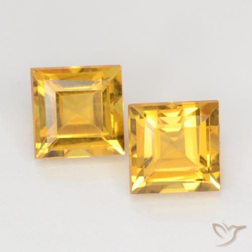 2.35ctw Natural Dorado claro Citrino, Cuadrado, VS