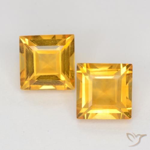 2.14ctw Natural Dorado naranja claro medio Citrino, Cuadrado, VS