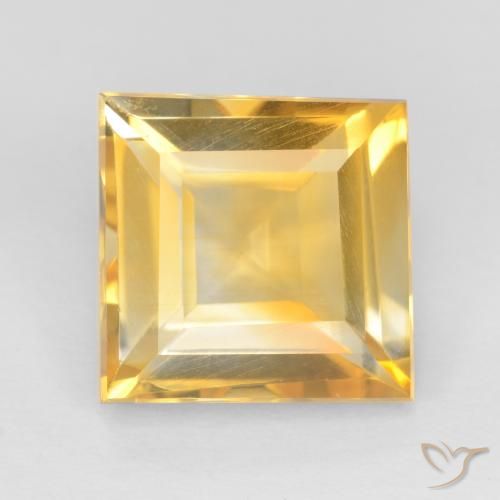 3.16ct Natural Dorado-naranja claro Citrino, Cuadrado, VS