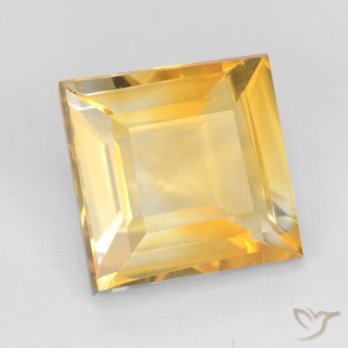 Citrino Dorado-naranja claro natural de 3.16 ct, Cuadrado, VS