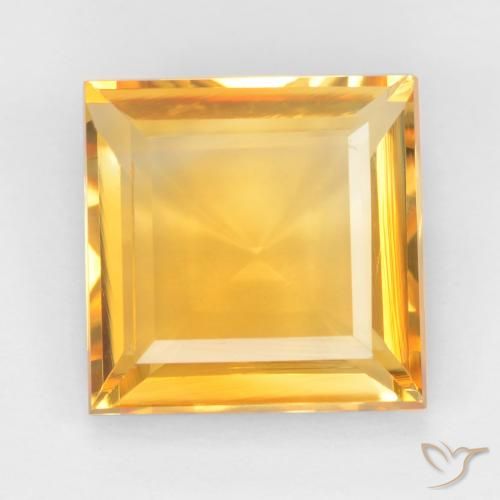 2.77ct Natural Dorado naranja claro medio Citrino, Cuadrado, VS