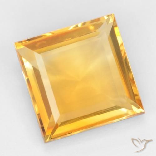 Citrino Dorado naranja claro medio natural de 2.77 ct, Cuadrado, VS