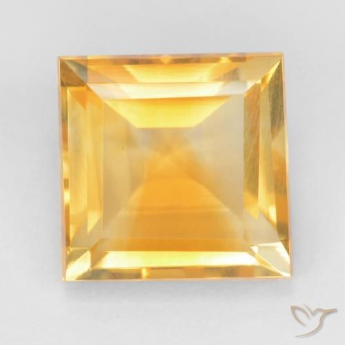 3.27ct Natural Dorado naranja Citrino, Cuadrado, VS