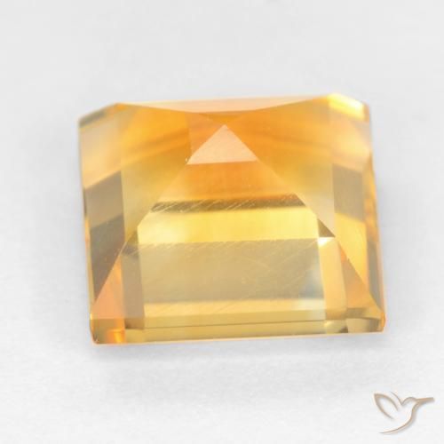 Citrino Dorado naranja natural de 3.27 ct, Cuadrado, VS
