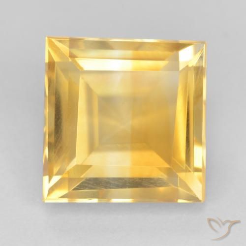 3.04ct Natural Dorado medio Citrino, Cuadrado, VS