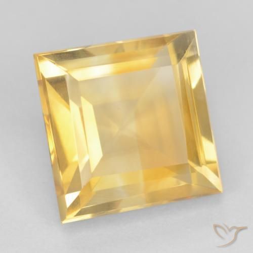 Citrino Dorado medio natural de 3.04 ct, Cuadrado, VS