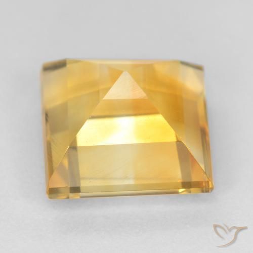 Citrino Dorado medio natural de 3.04 ct, Cuadrado, VS