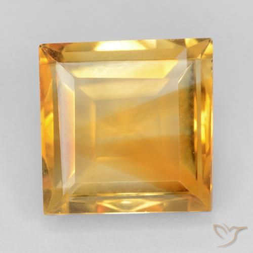 3.02ct Natural Dorado naranja Citrino, Cuadrado, VVS-VS