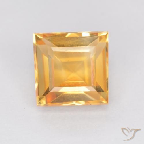 1.14ct Natural Dorado naranja Citrino, Cuadrado, VS