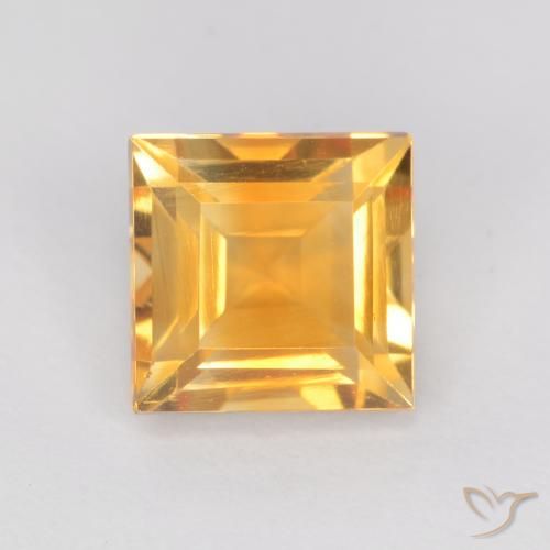 1.05ct Natural Dorado naranja claro medio Citrino, Cuadrado, VS