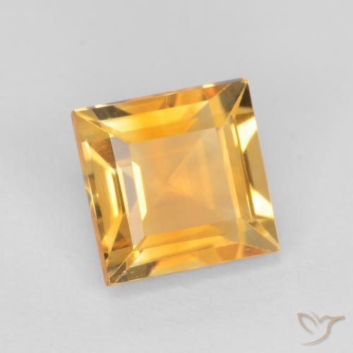Citrino Dorado naranja claro medio natural de 1.05 ct, Cuadrado, VS