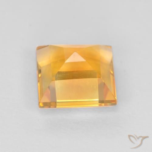 Citrino Dorado naranja claro medio natural de 1.05 ct, Cuadrado, VS