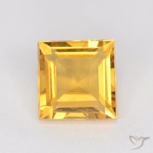 1.06ct Natural Naranja dorado Citrino, Cuadrado, VS