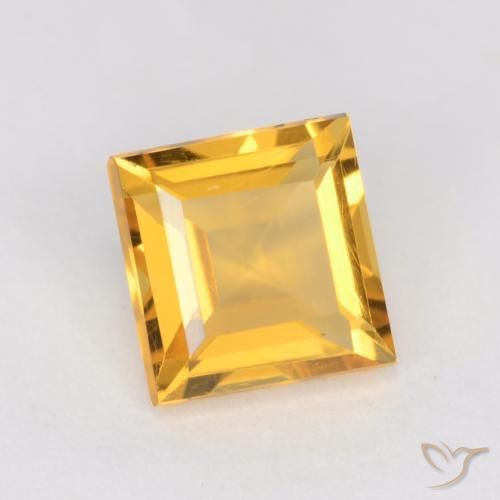 Citrino Naranja dorado natural de 1.06 ct, Cuadrado, VS