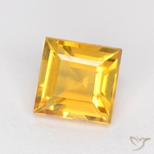 Citrino Naranja dorado natural de 1.05 ct, Cuadrado, VS