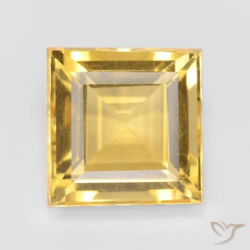 3.43ct Natural Dorado claro Citrino, Cuadrado, VS