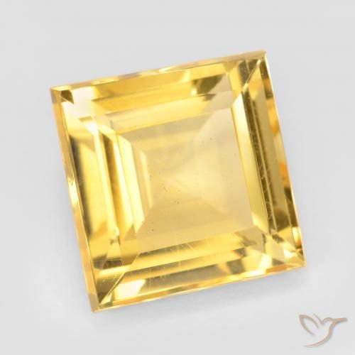 Citrino Dorado claro natural de 3.43 ct, Cuadrado, VS