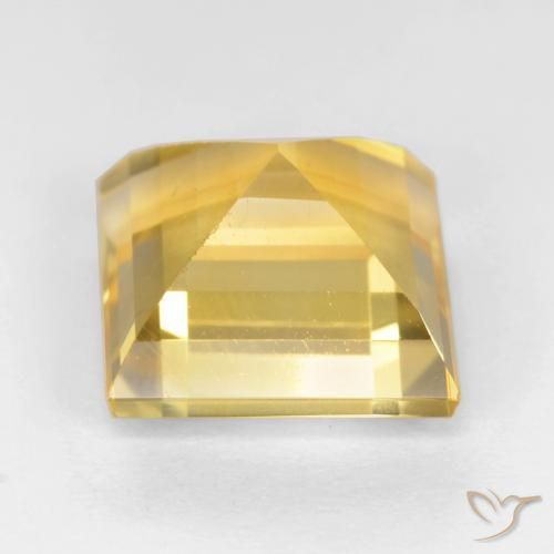 Citrino Dorado claro natural de 3.43 ct, Cuadrado, VS