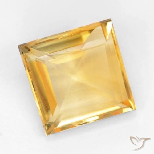 3.08ct Natural Dorado claro Citrino, Cuadrado, VS