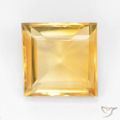 Citrino Dorado claro natural de 3.08 ct, Cuadrado, VS