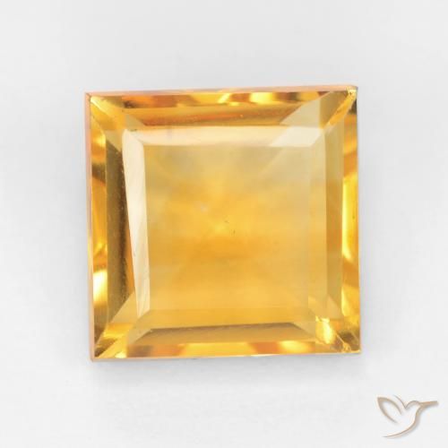 2.78ct Natural Naranja dorado Citrino, Cuadrado, VS