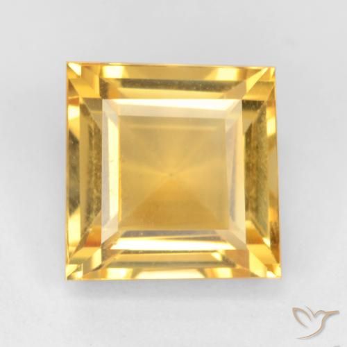 3.50ct Natural Dorado claro Citrino, Cuadrado, VS