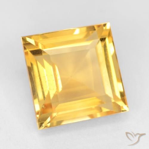 Citrino Dorado claro natural de 3.50 ct, Cuadrado, VS