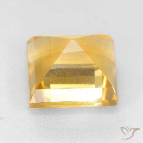 Citrino Dorado claro natural de 3.50 ct, Cuadrado, VS