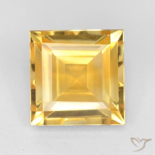 2.66ct Natural Dorado claro Citrino, Cuadrado, VS