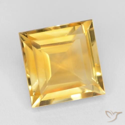 Citrino Dorado claro natural de 2.66 ct, Cuadrado, VS