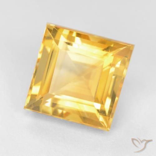 Citrino Dorado claro natural de 3.66 ct, Cuadrado, VS