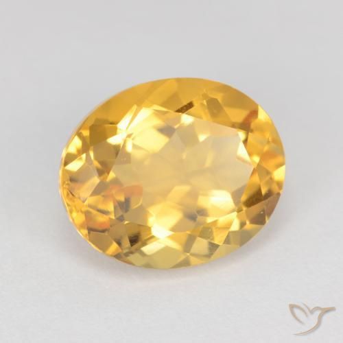 Citrino Dorado medio natural de 3.71 ct, Ovalada, VS