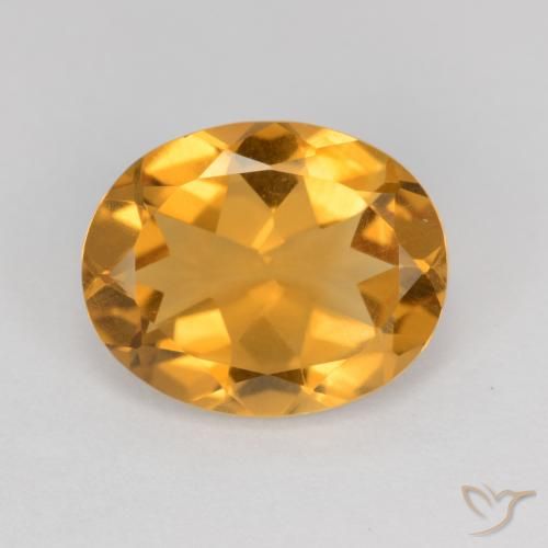 3.14ct Natural Dorado naranja Citrino, Ovalada, VS
