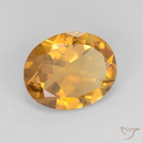 Citrino Dorado naranja natural de 3.14 ct, Ovalada, VS