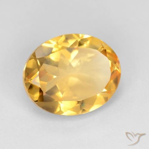 Citrino Dorado medio natural de 3.40 ct, Ovalada, VS