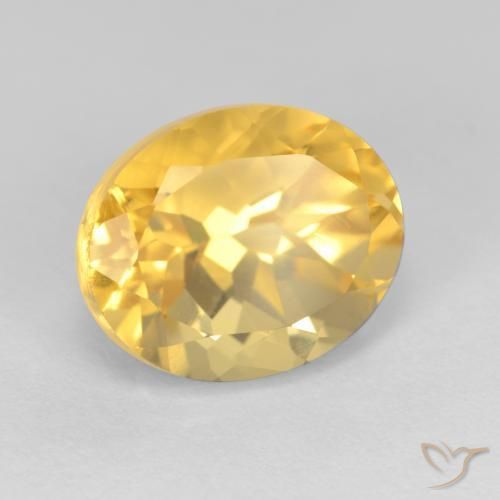 Citrino Dorado medio natural de 4.09 ct, Ovalada, VS