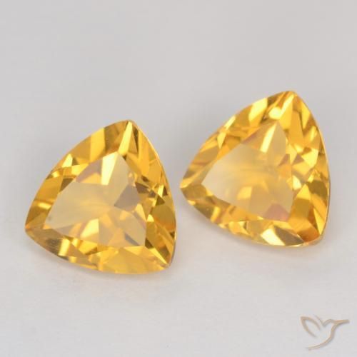Gemas de Citrino Dorado medio natural de 2.03 ct, Trillón, VS