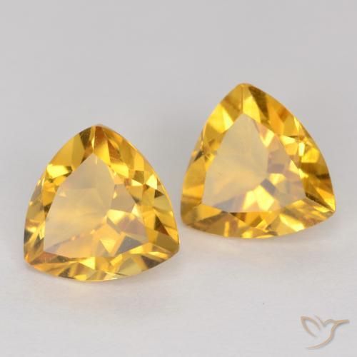 Gemas de Citrino Dorado medio natural de 2.00 ct, Trillón, VS